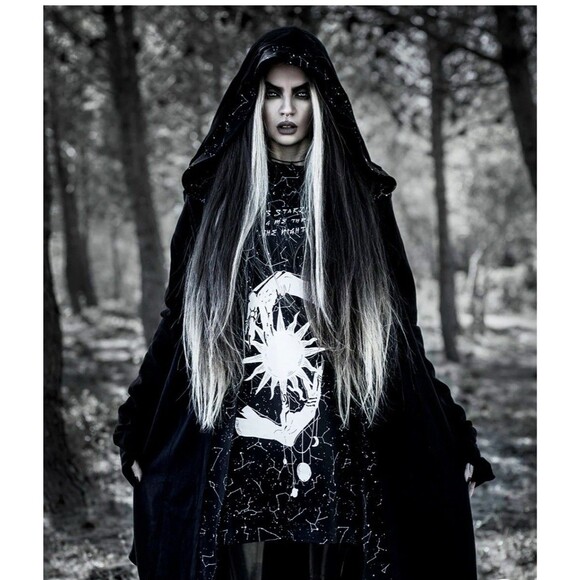 Rogue and Wolf Starlight Constellations Witch Gothic Long Sleeve T Shirt XXL - Picture 3 of 8